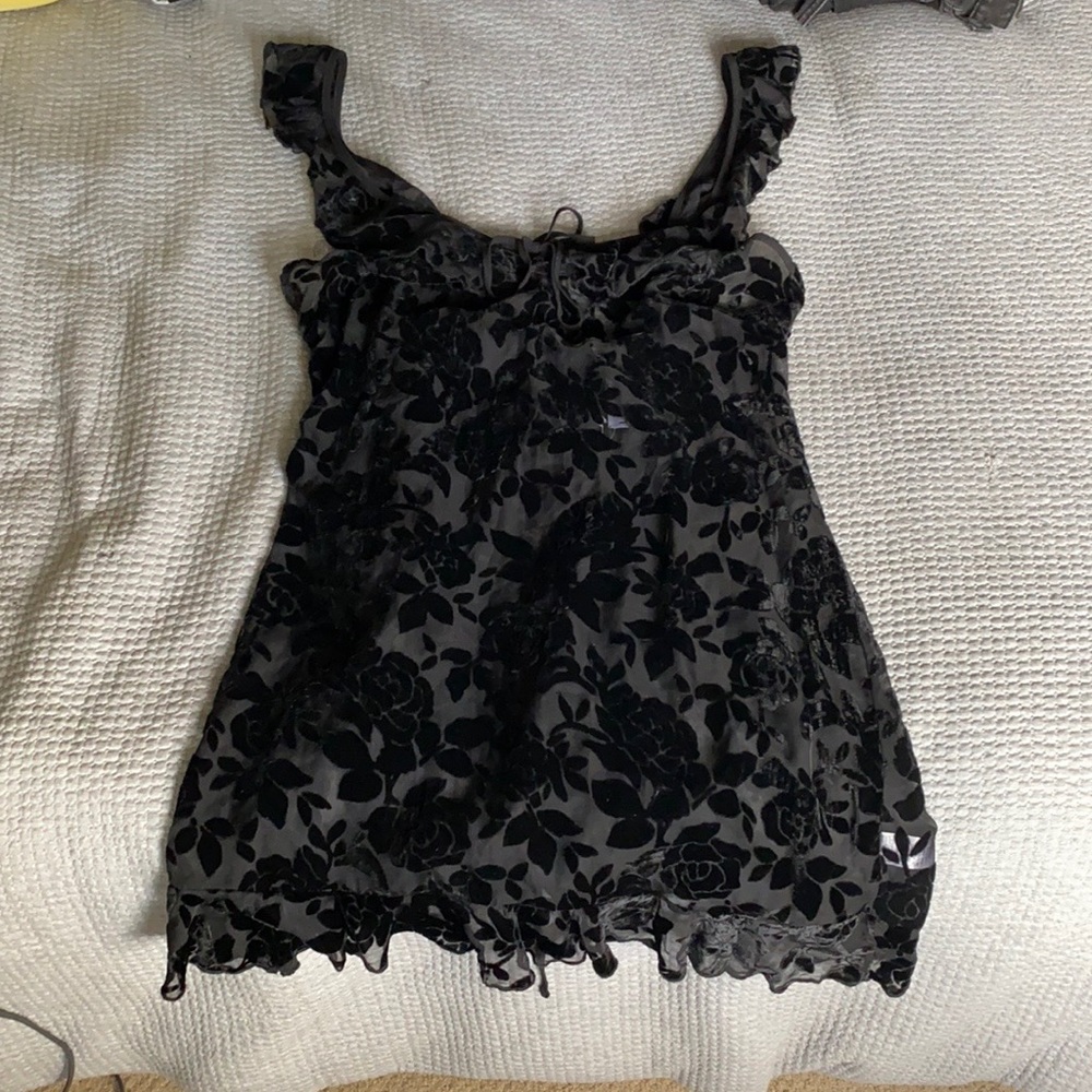 Black sheer mini dress